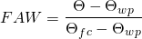 \[FAW=\frac{\Theta-\Theta_w_p}{\Theta_f_c-\Theta_w_p}\]