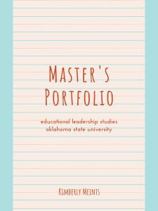 Masters Portfolio book cover