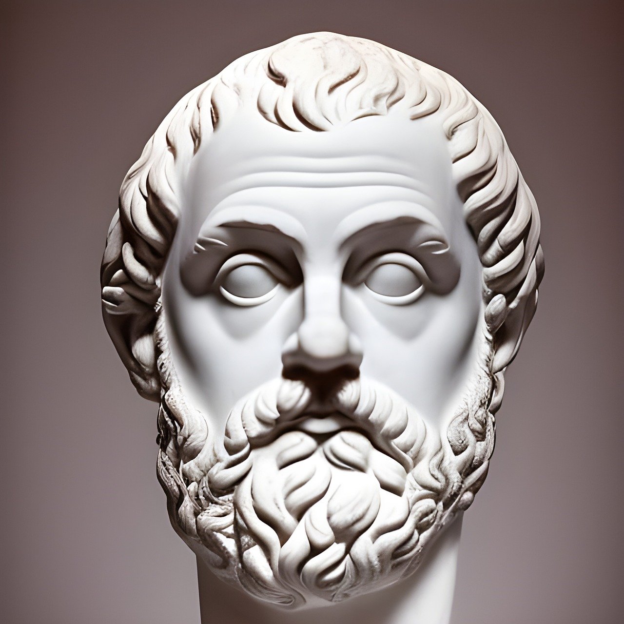 A stone carving of Plato