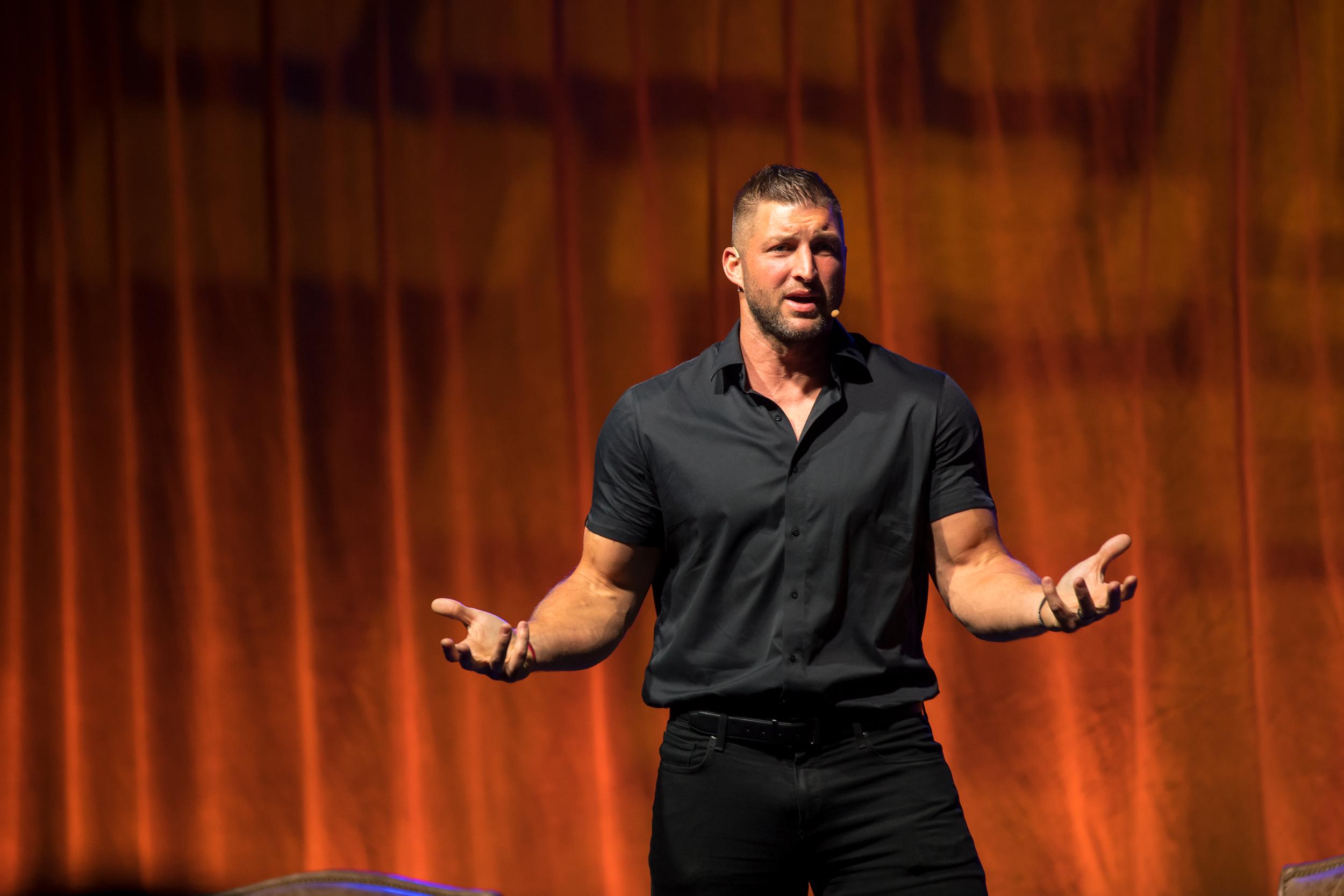 Tim Tebow speaks at an event on OSU's campus