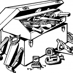 open tool box with tools spilling out