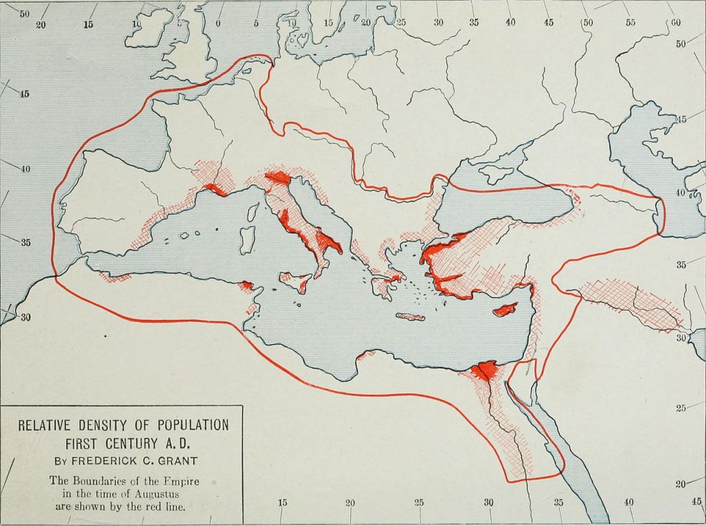 A map from 1922 showing the spread of Christianity in the first century A.D.