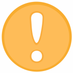 A white exclamation mark on a yellow circle