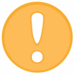 A white exclamation mark on a yellow circle