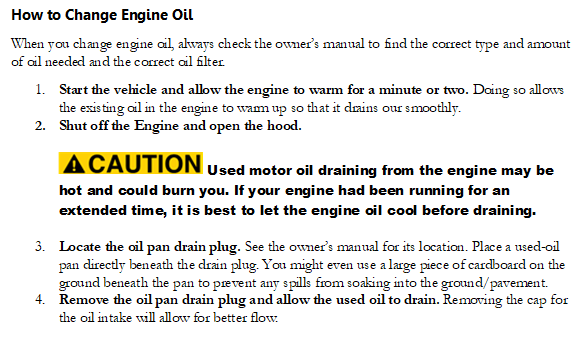 How to write outlet instructions