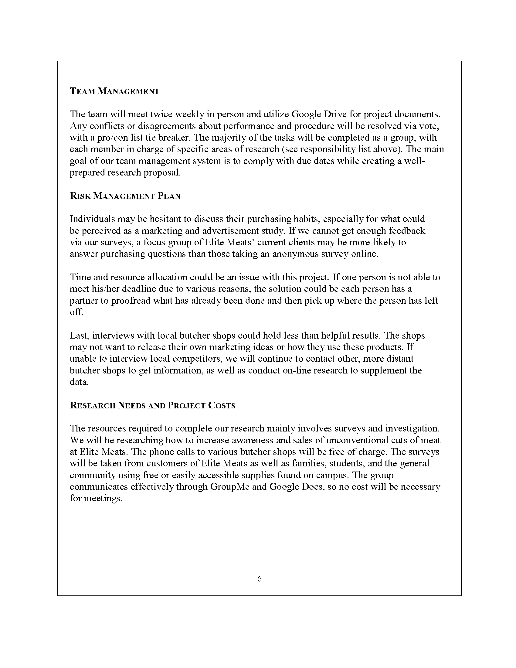 Page 6 of Proposal example